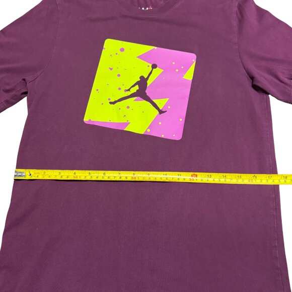 Jordan Poolside Graphic T-Shirt – Bordeaux/Purple/Pink/Lime Green, Size S - Picture 4 of 5